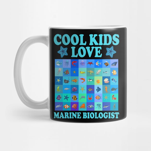 Marine Biologist Biology Kids Fathers Day Gift Funny Retro Vintage by zyononzy